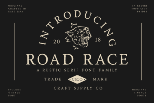 Road Race Family: A Rustic Serif Typeface for Bold Branding