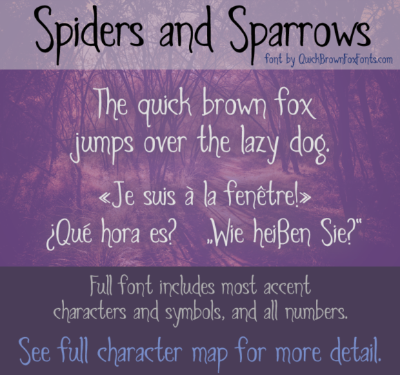 Spiders and Sparrows: A Gothic Web Font